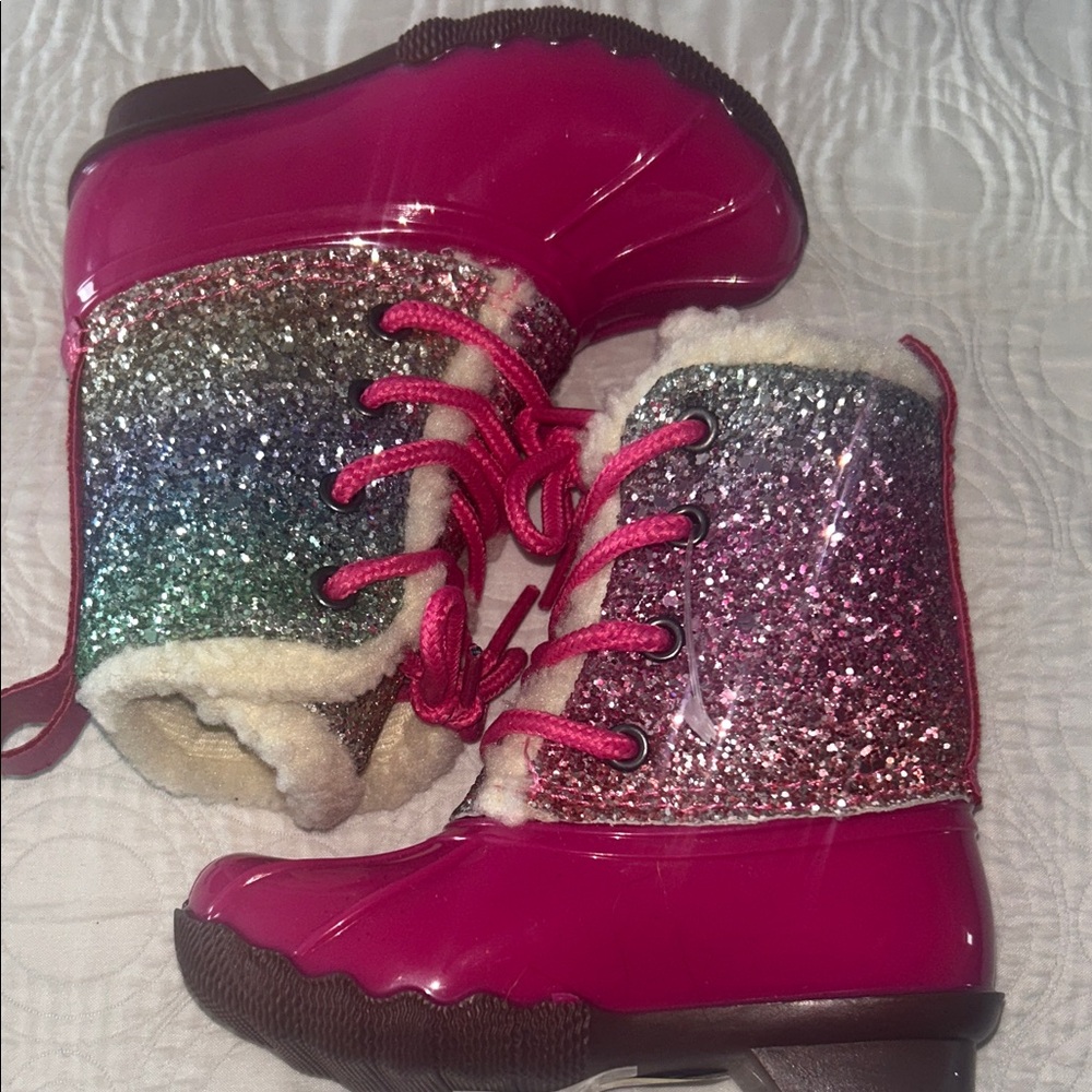 Sparkly Pink Kids Rain & Snow Boots
